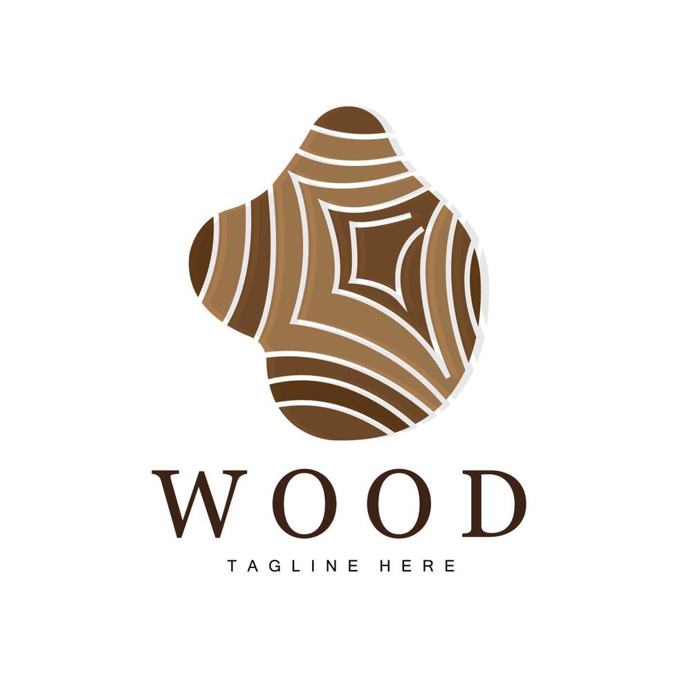 Wood Layer Logo Tree Bark Structure Design Forest Template Vector