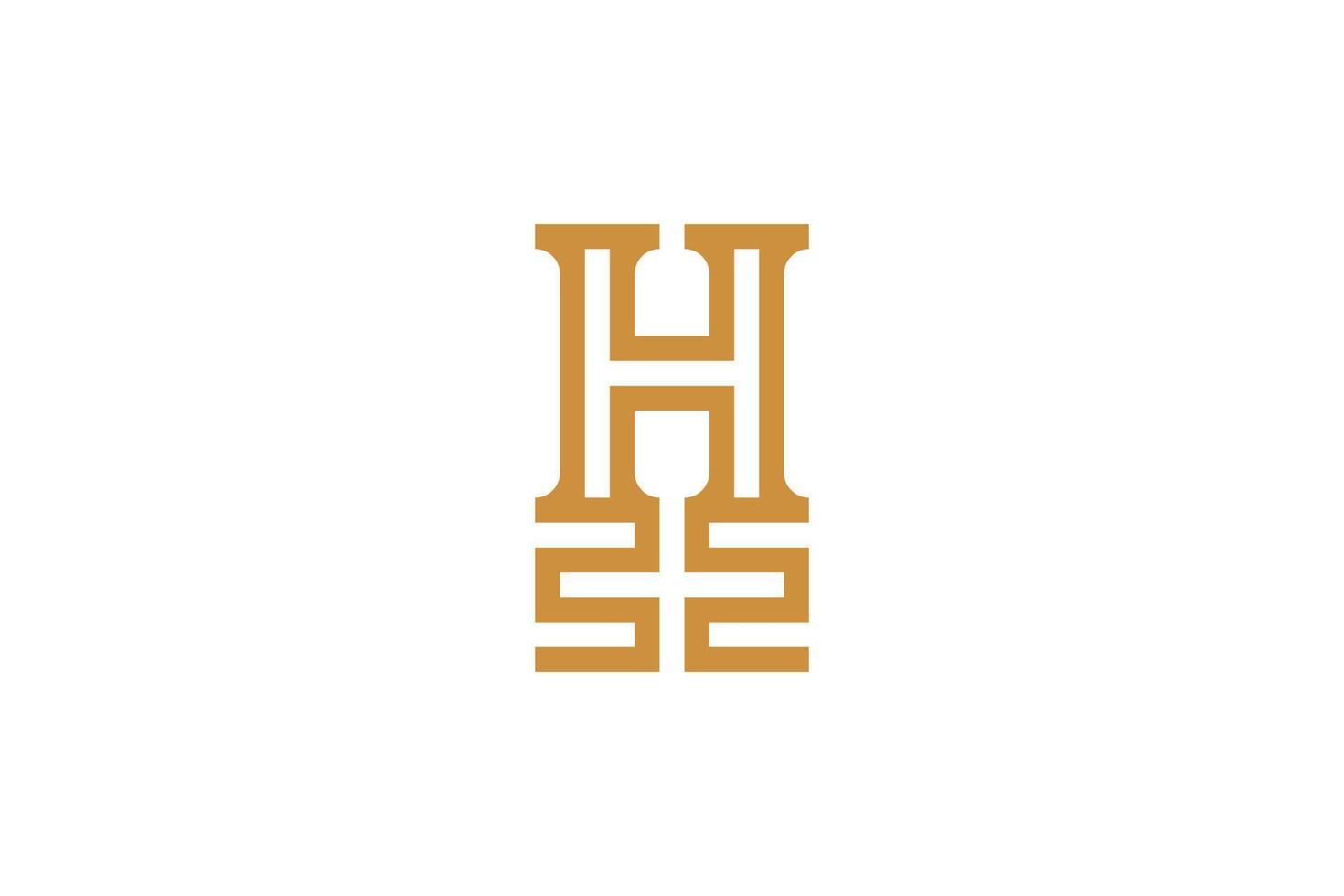 logotipo de la letra h dibujada a mano vector