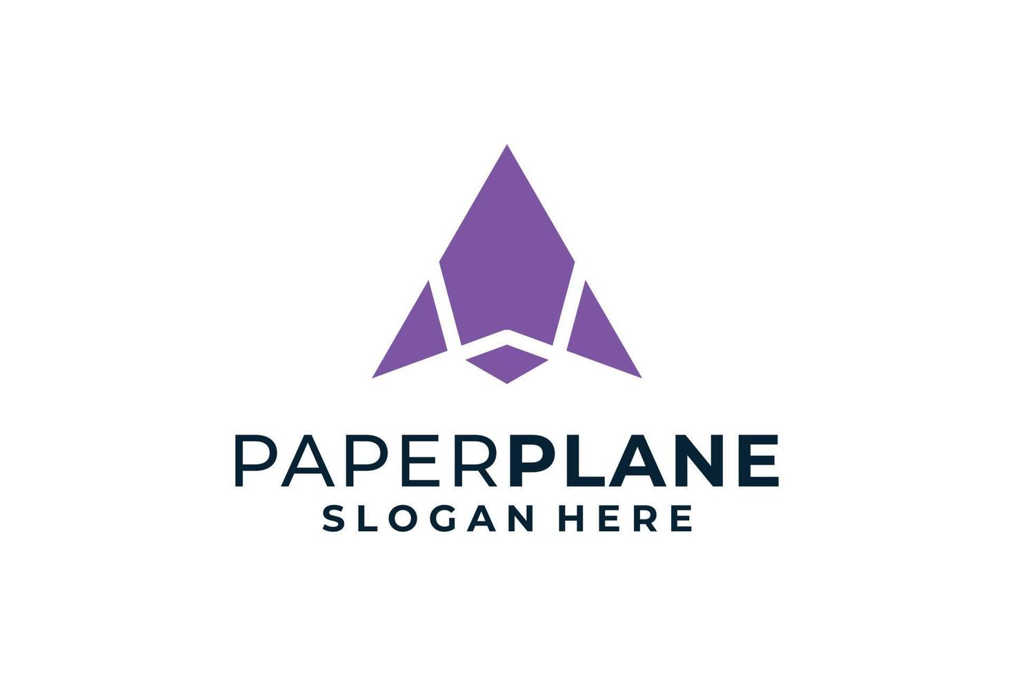 paper plane shape aeroplane aircraft logo design vector