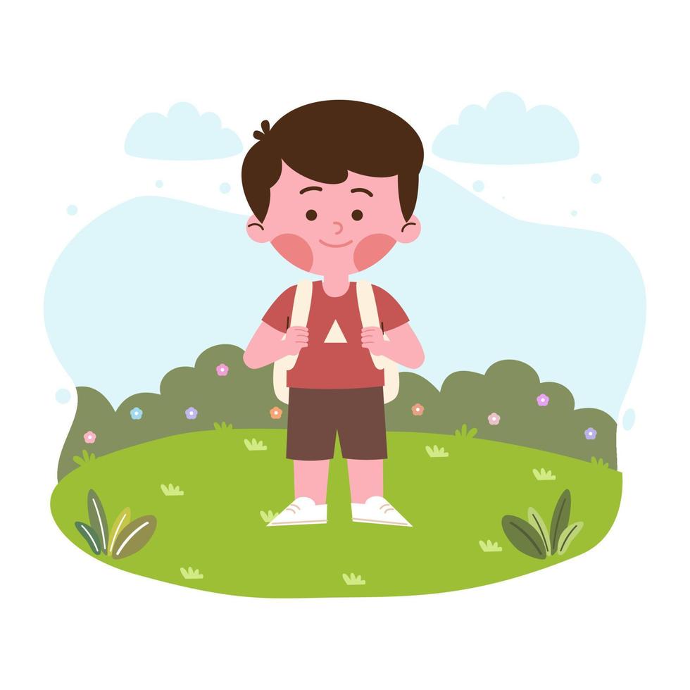 boy student with backpack vector