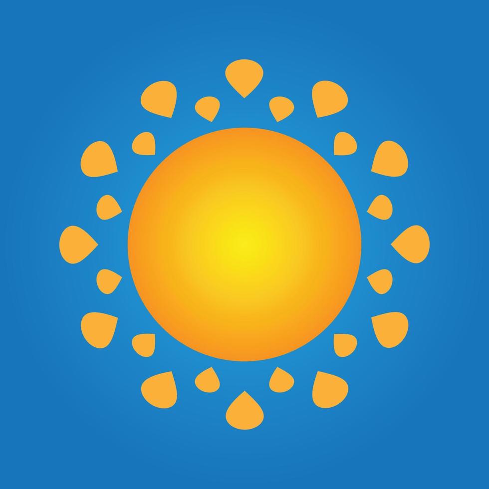 Vector sun icon. Yellow sun sign vector illustration.