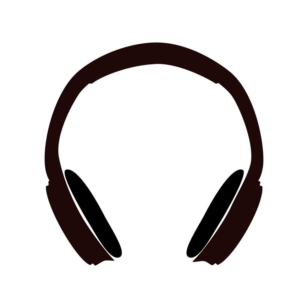 silueta de icono de auriculares vector