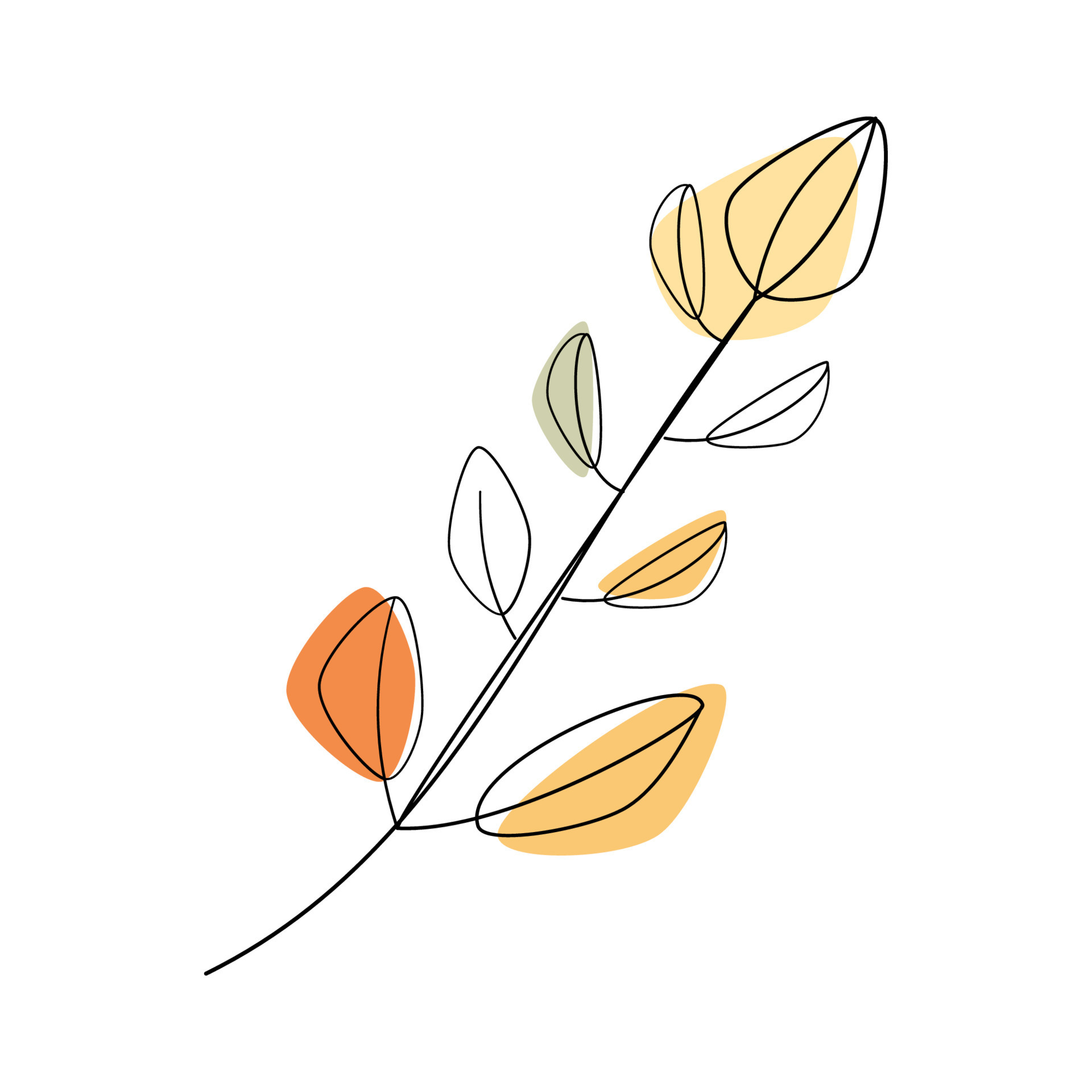leaf line art for cover print 14420872 Vector Art at Vecteezy
