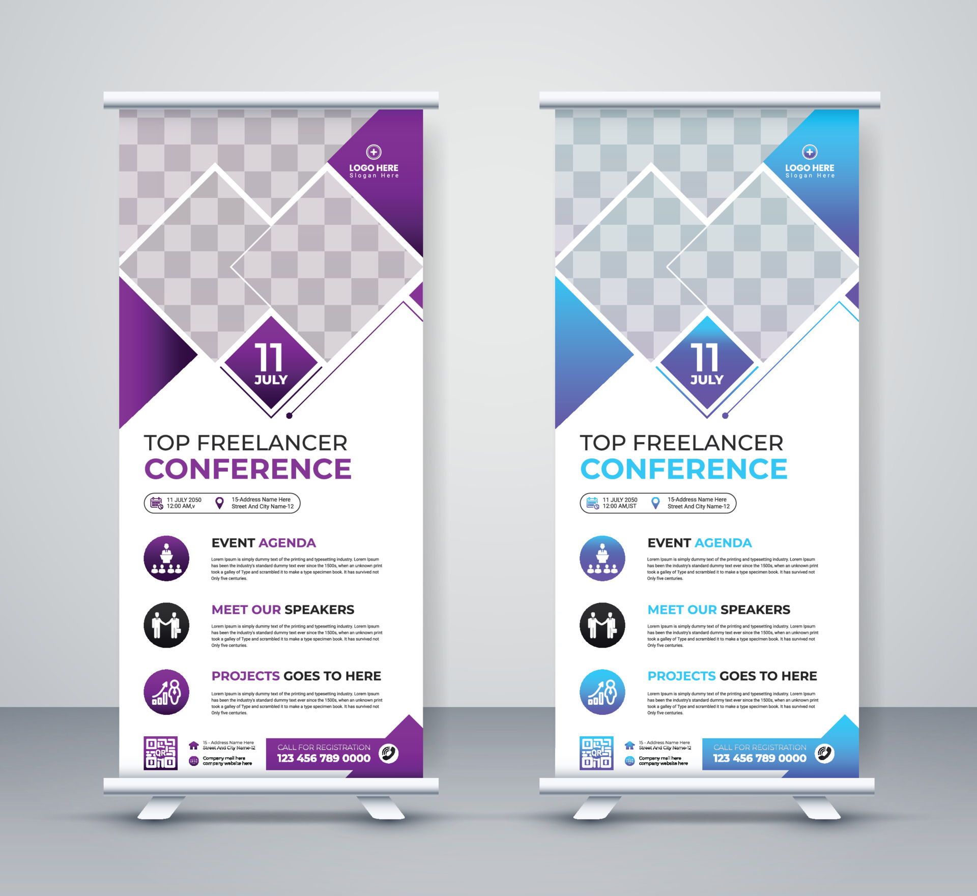 conference rollup banner corporate business company annual seminar