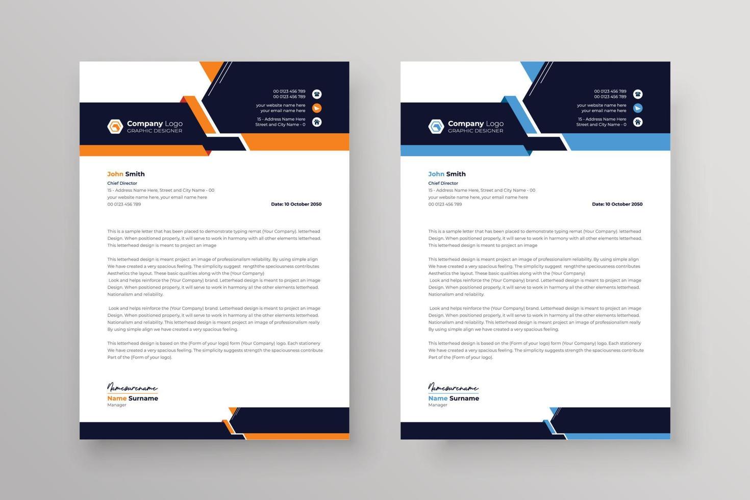 Professional business letterhead corporate identity stylish company invoice and cover design a4 size vector