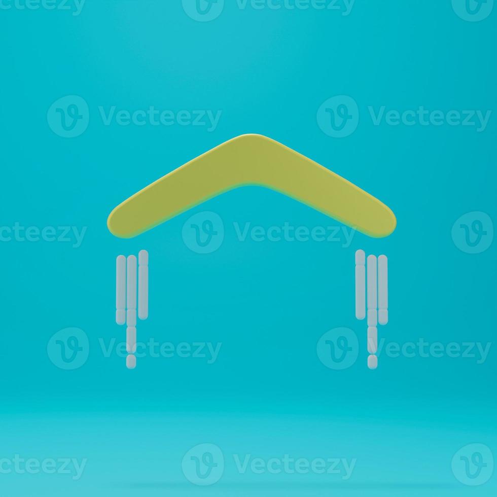 Flying boomerang 3d render illustration. Business startup launch concept. photo