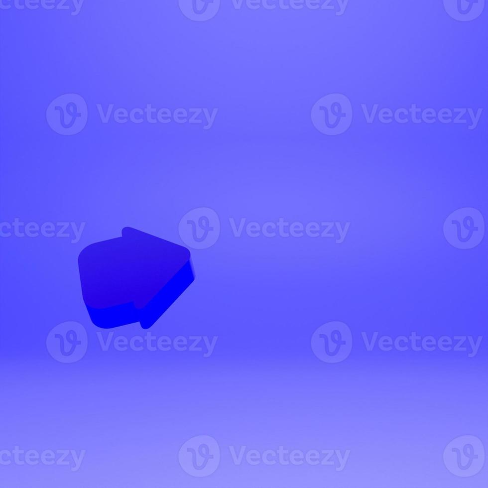Arrow pointer on blue background. Cursor hand 3d render illustration. photo