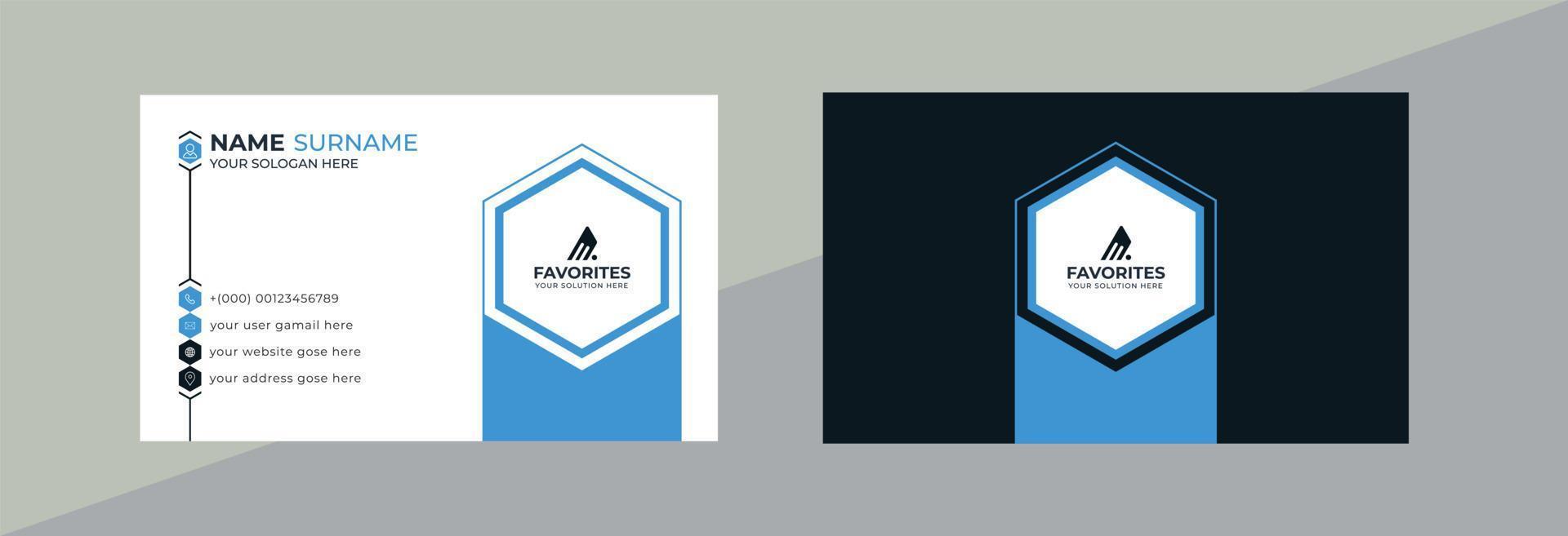 Professional business card design vector