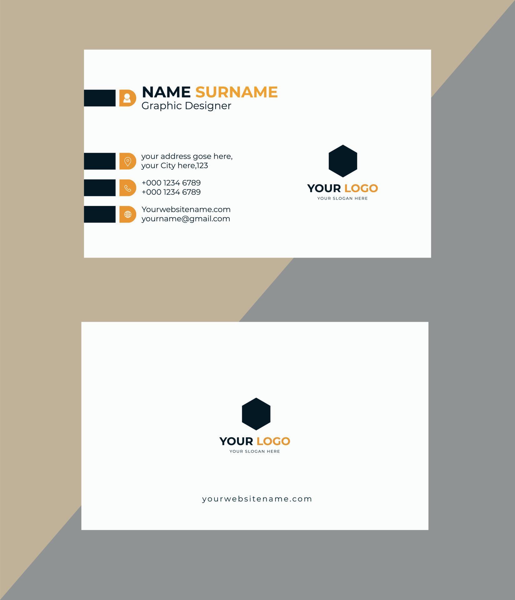 Business card design template 14421155 Vector Art at Vecteezy