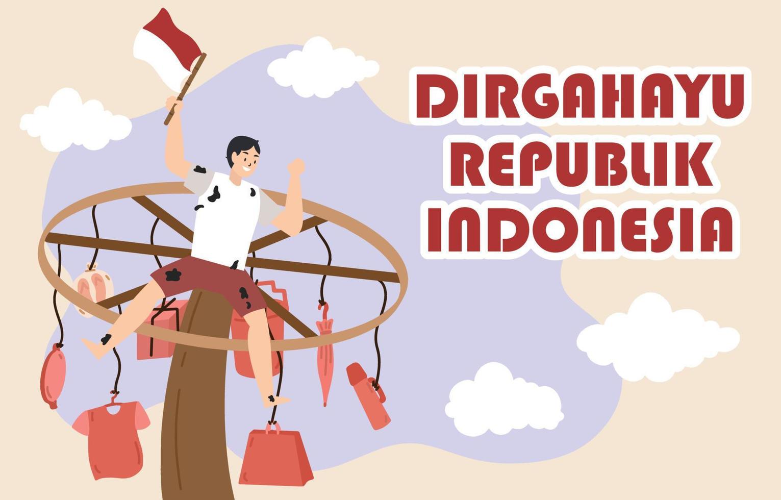 cartel del concurso del día de la independencia de indonesia vector