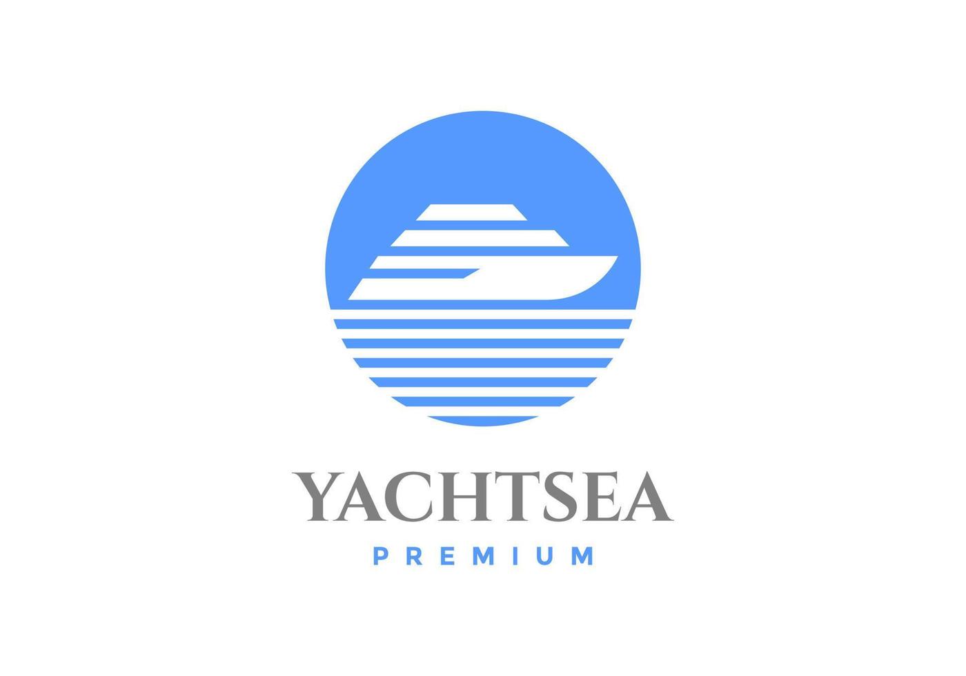 los logotipos circulares y de barcos son adecuados para las compañías de cruceros. vector