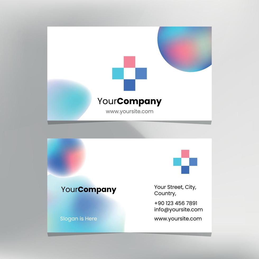 Modern gradient business card design vector