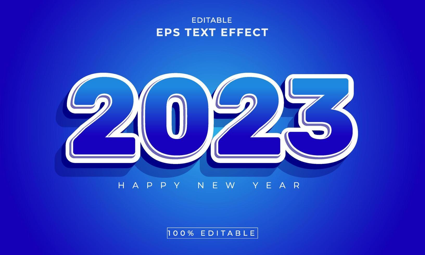 descarga pro de efecto de texto de año nuevo 2023 vector