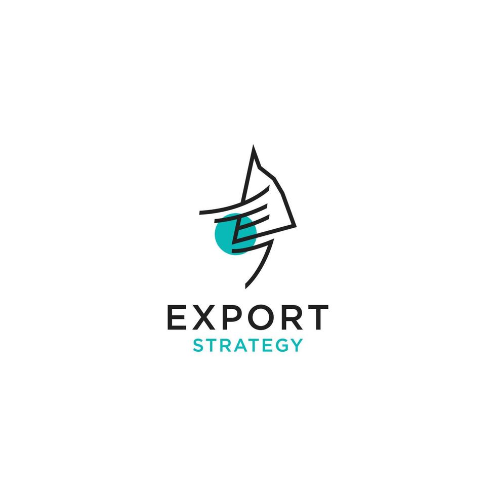 vector plano de plantilla de diseño de icono de logotipo de estrategia de exportación
