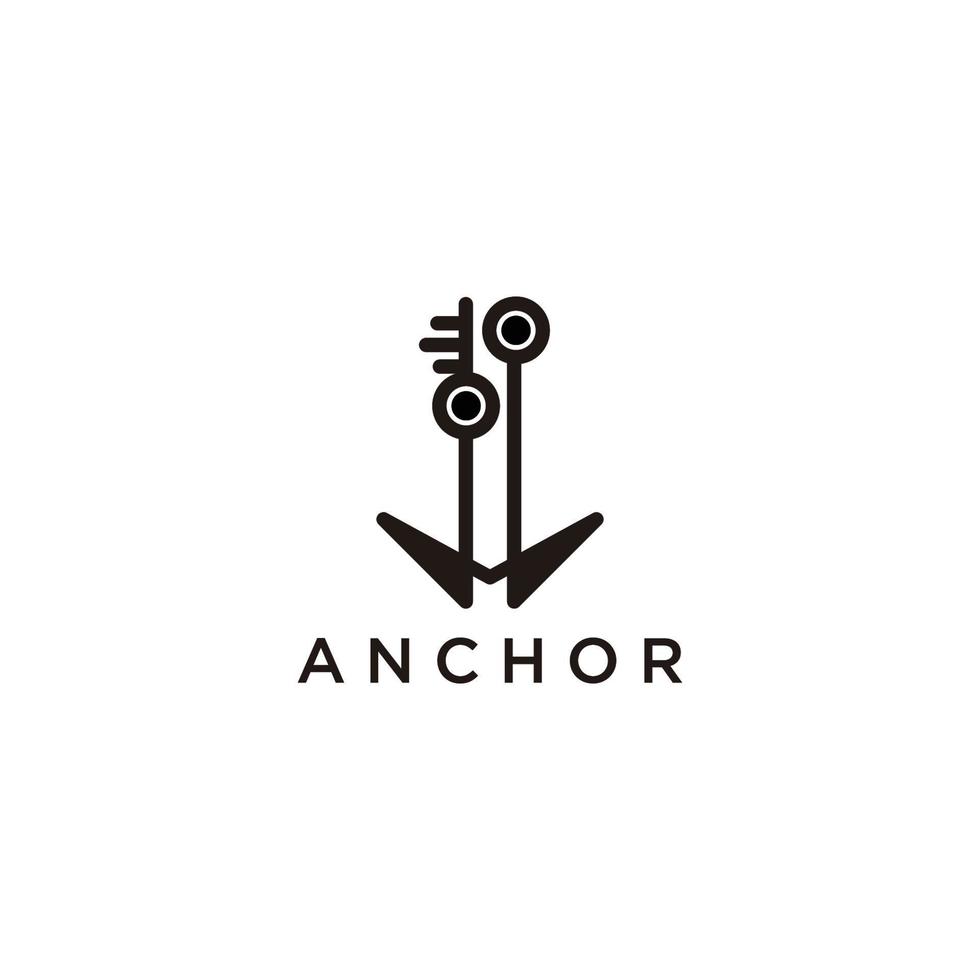 Anchor logo icon design template flat vector