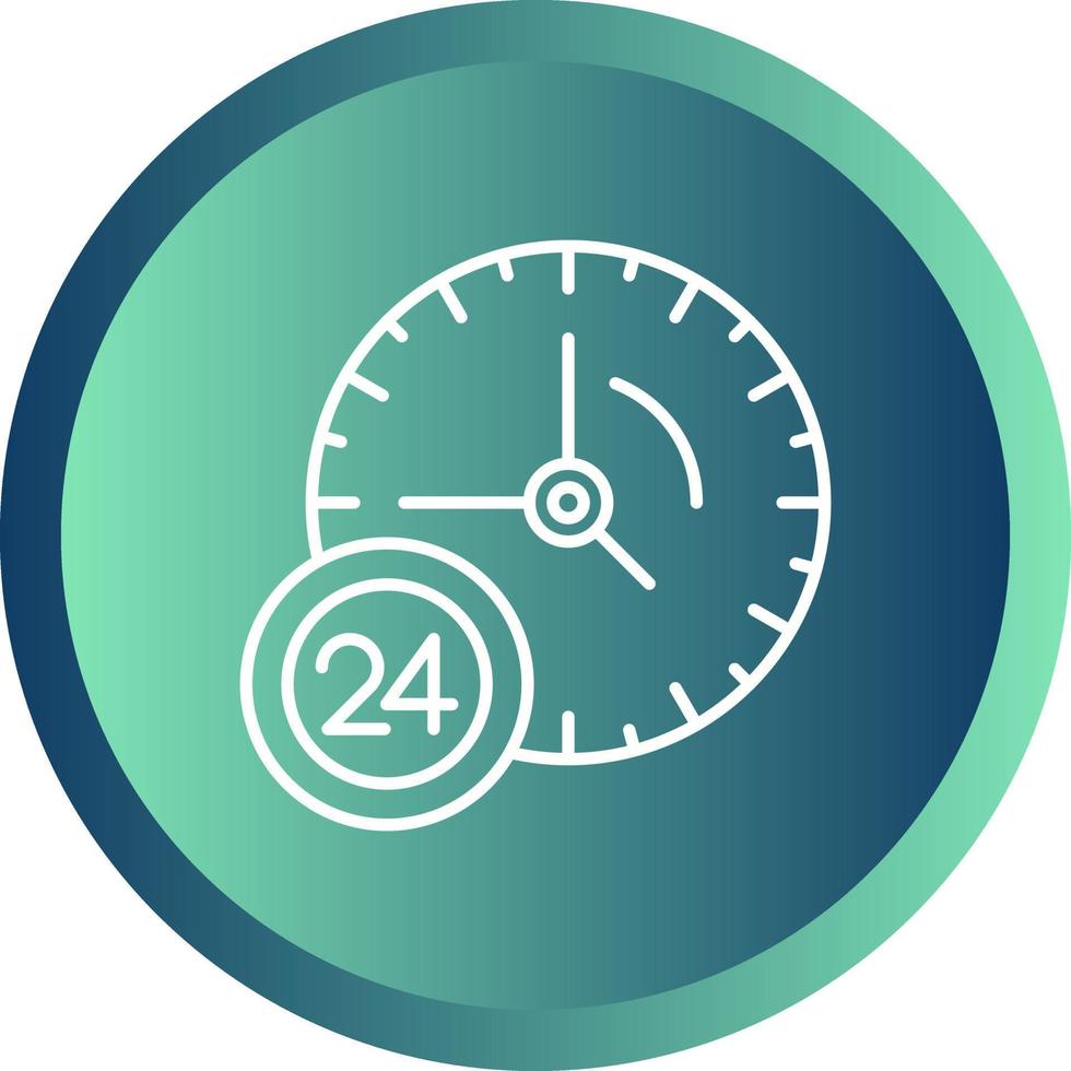 24 Hour Service Vector Icon