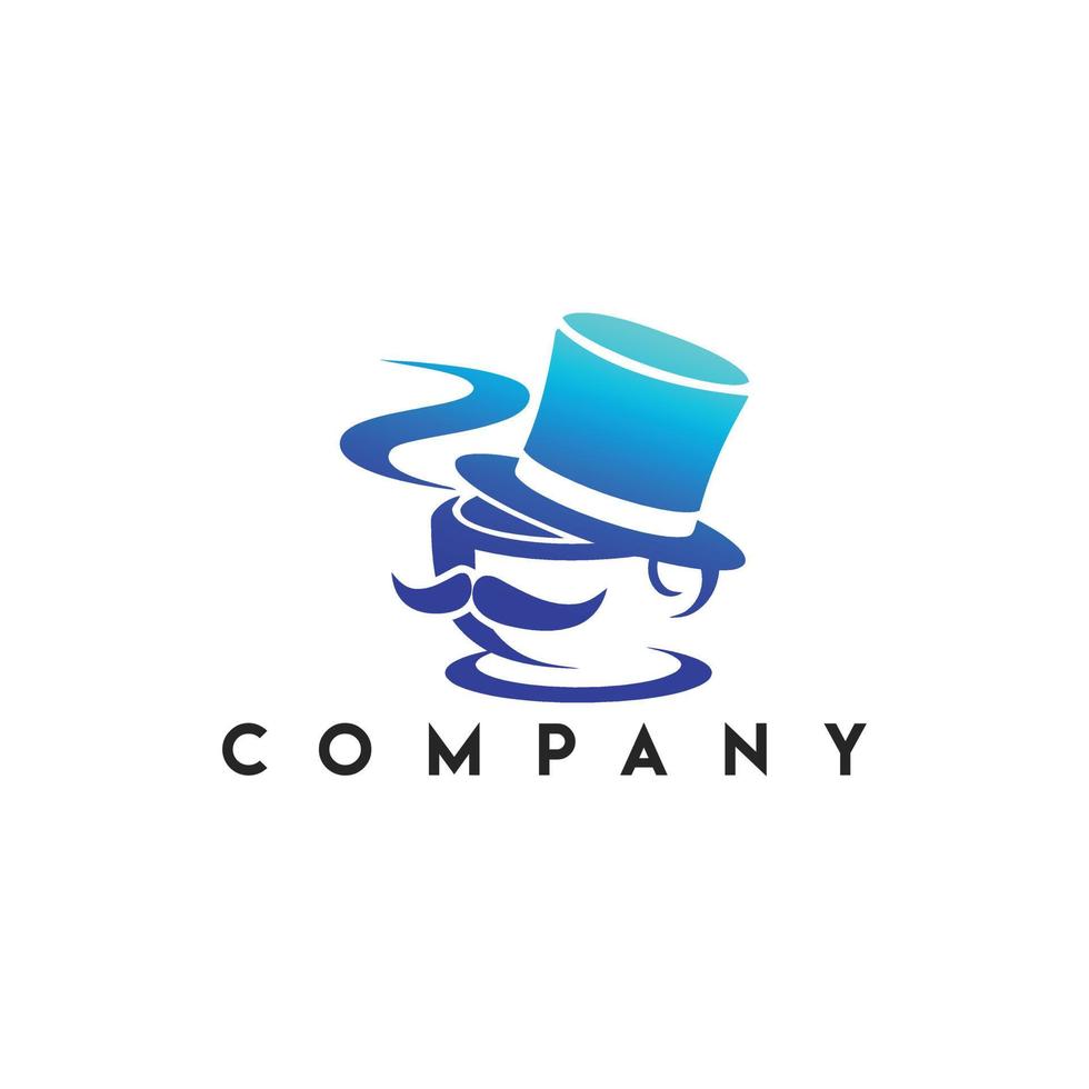 Sir Coffee Logo, modern logo with mr coffee vector