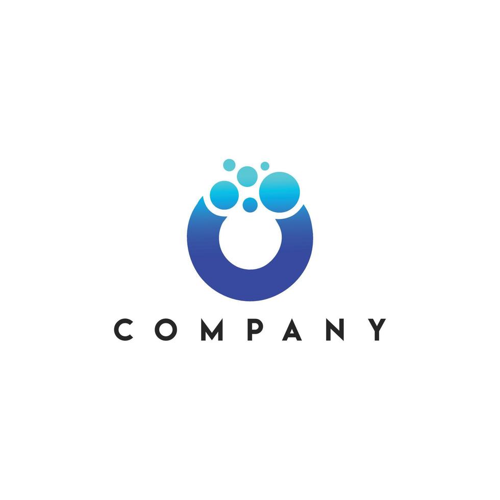 Oxygen Bubbles Circular Logo template Vector illustration