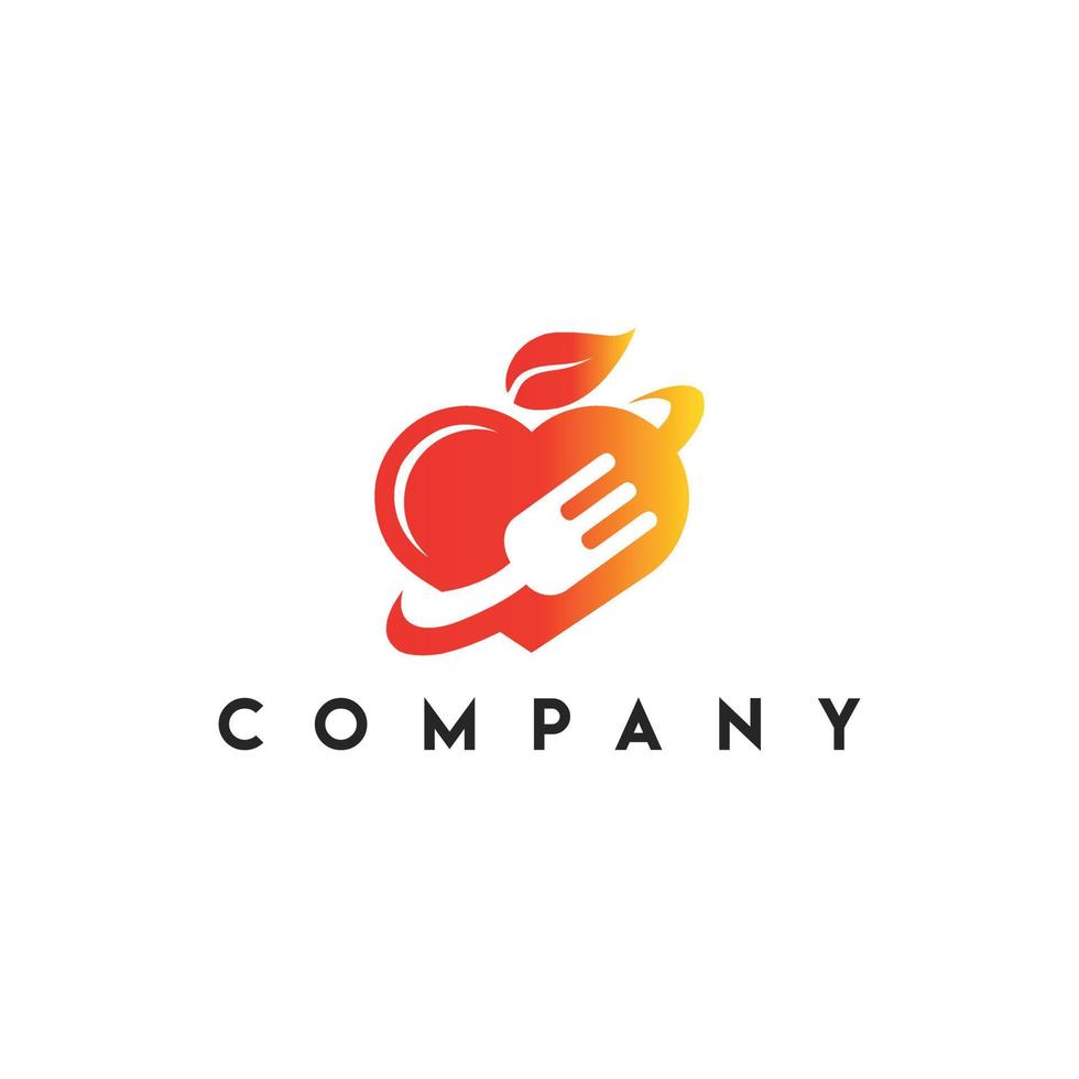 Food Lovers Logo, FOOD LOVER LOVE HEART LOGO vector