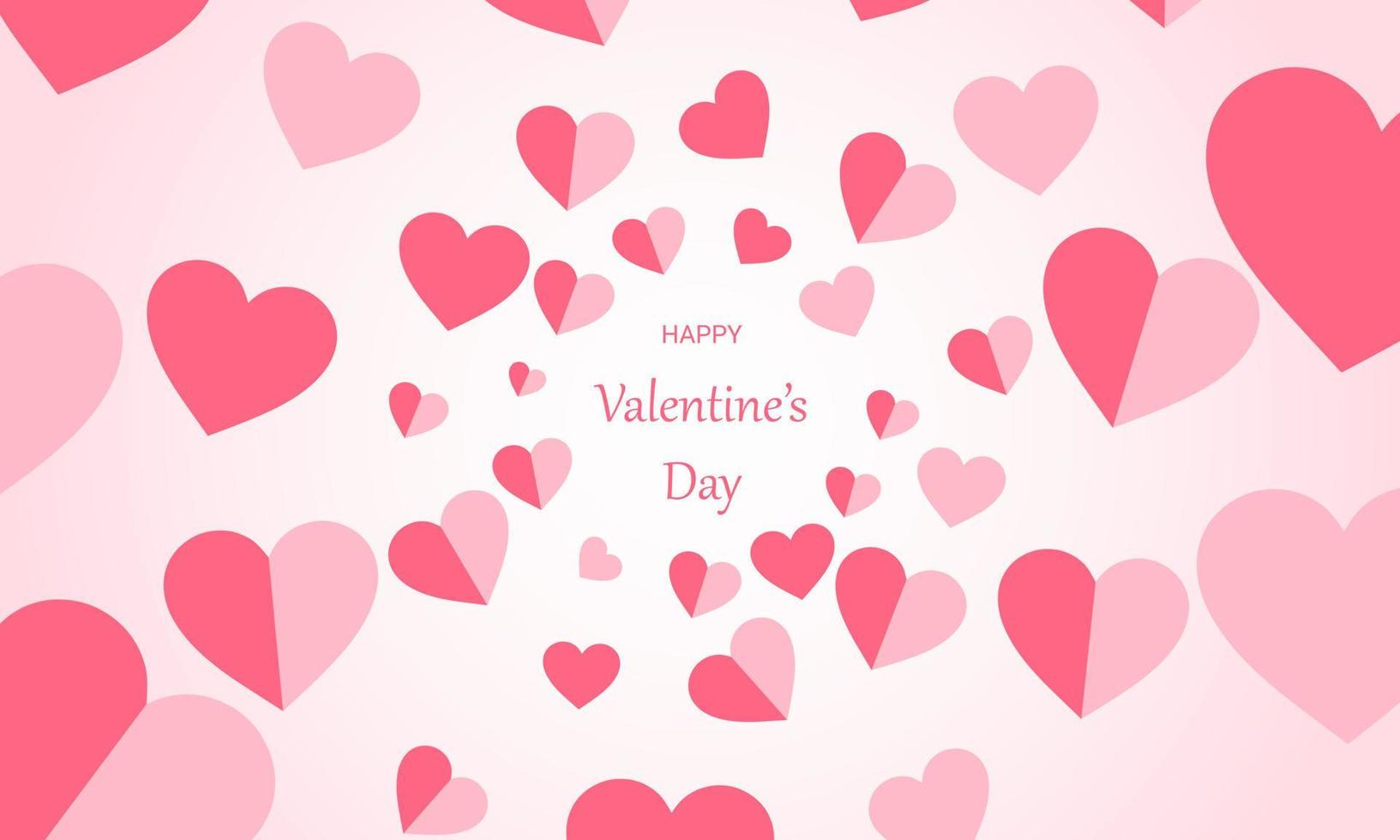 Valentines day banner background with hearts pattern. vector