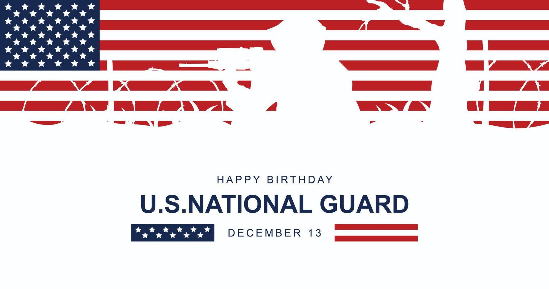 National Guard Birthday background. Design with silhouette soldier. vector