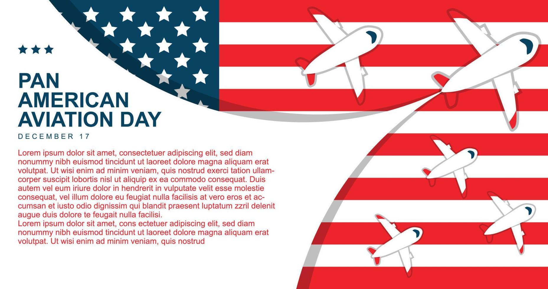 Pan American Aviation Day background. vector