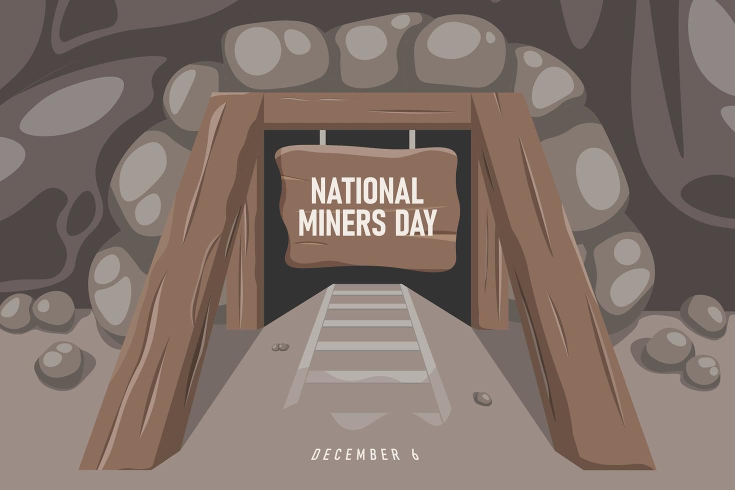 National Miners Day background. Design with front mine. 14422451 Vector