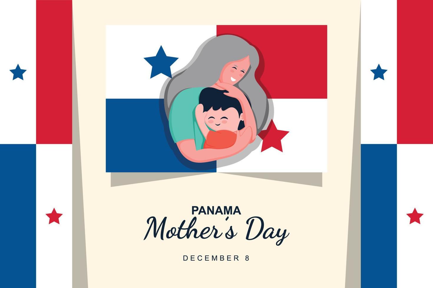 Panama Mothers Day background. Design with panama flag. vector