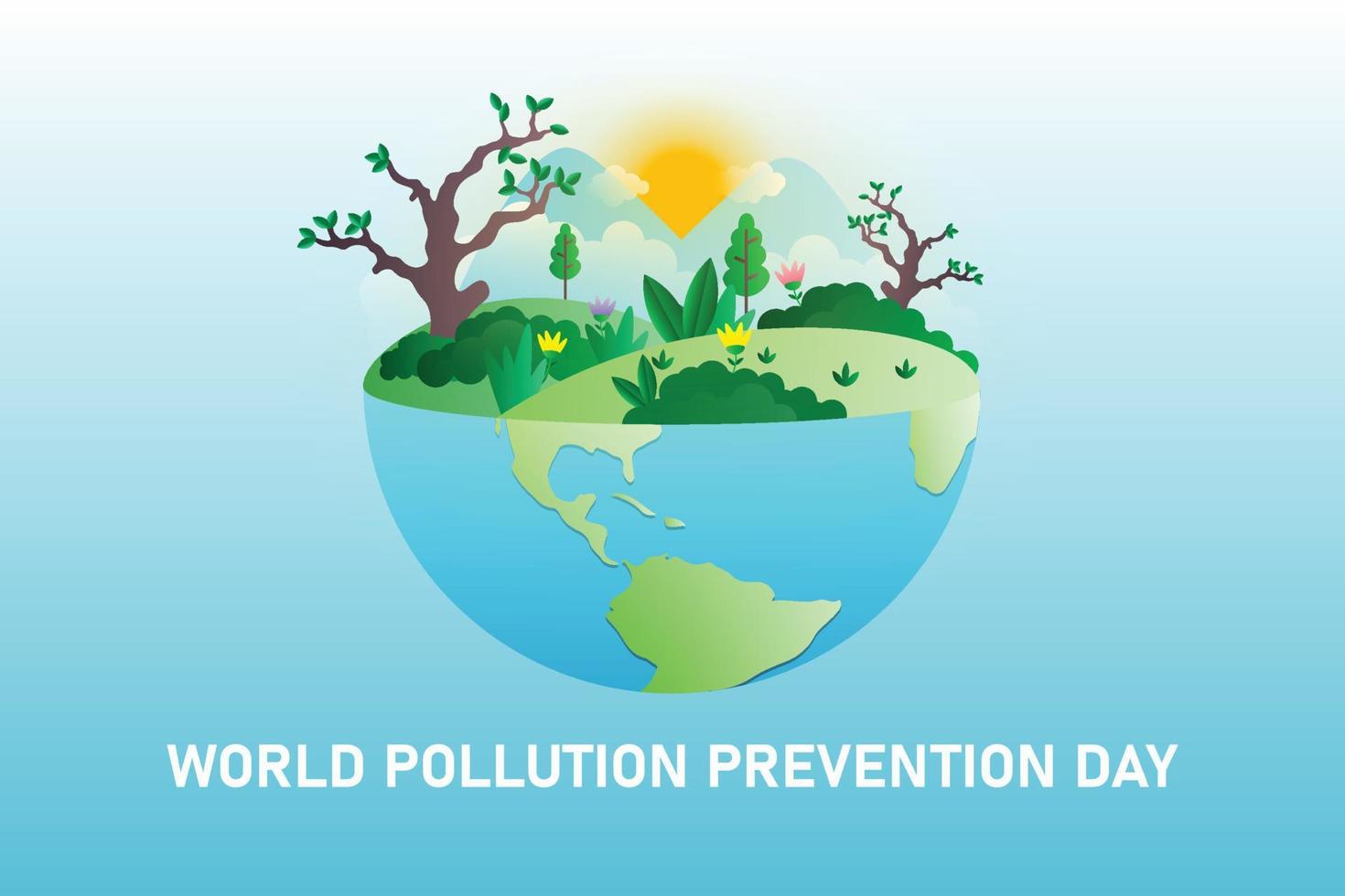 día mundial de la prevención de la contaminación. vector