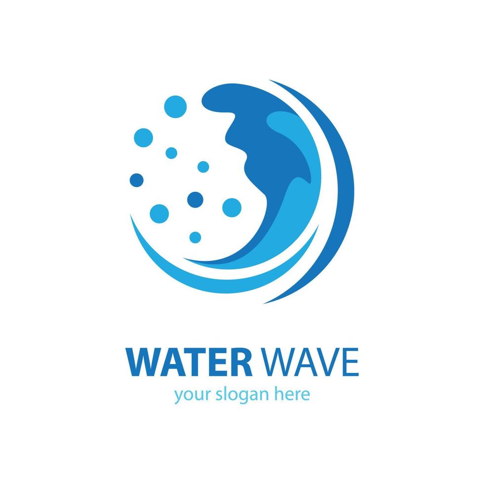 Water wave logo images vector