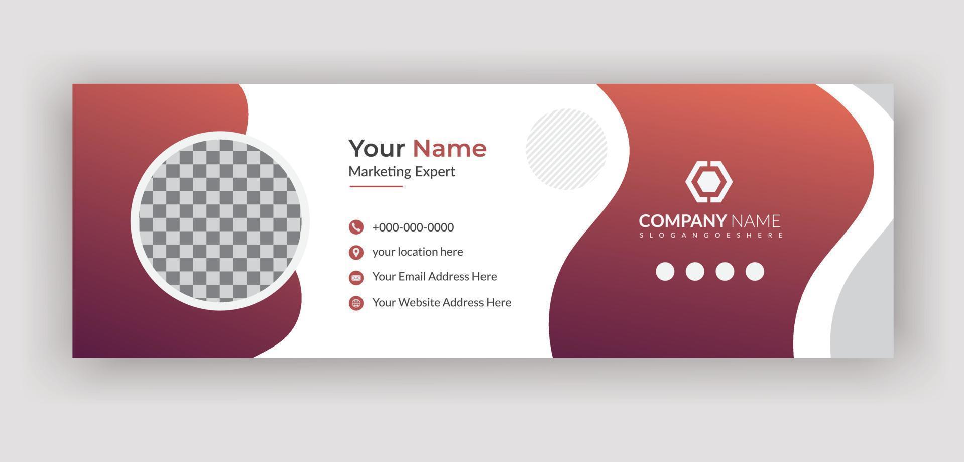 Professional email signature or email footer design template vector