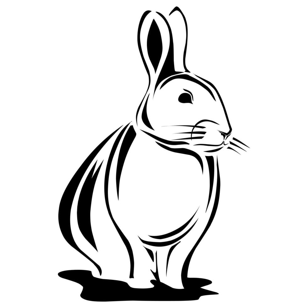 diseño de vector de tatuaje de conejo adecuado para pegatinas, logotipos y otros