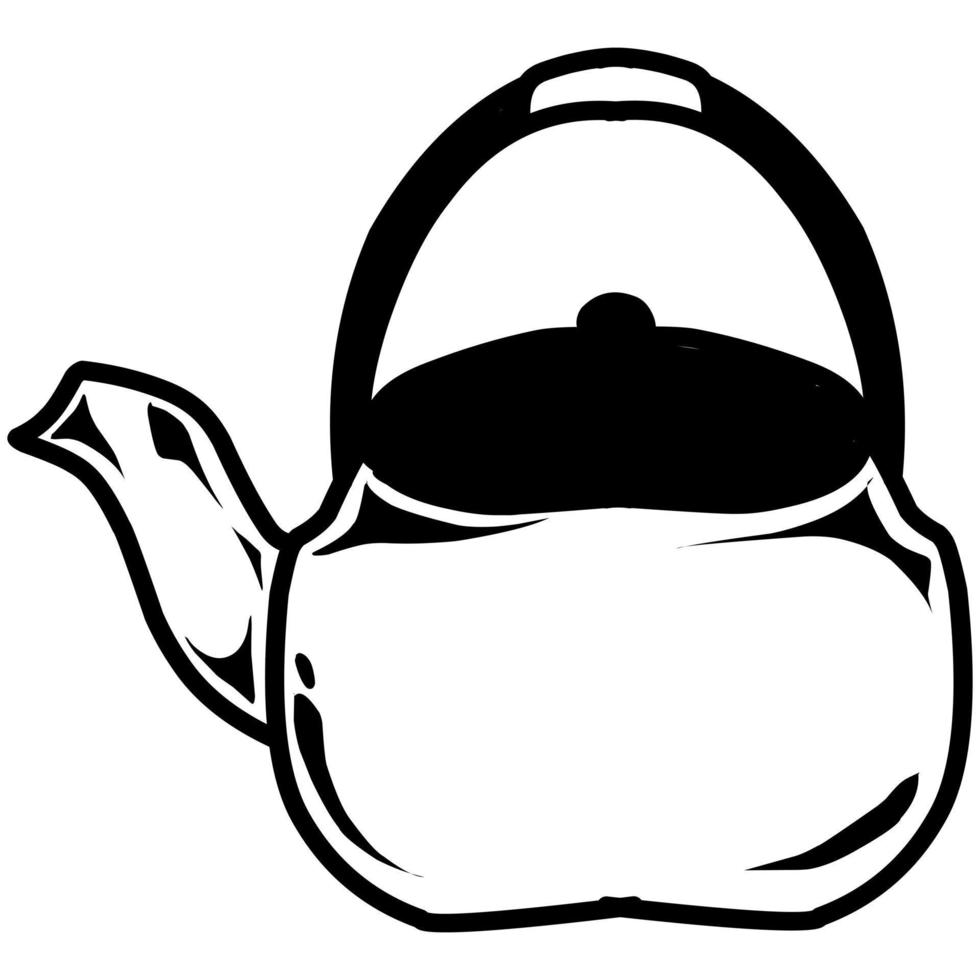 Vector image design of a teapot or water kettle suitable for logos, stickers and more