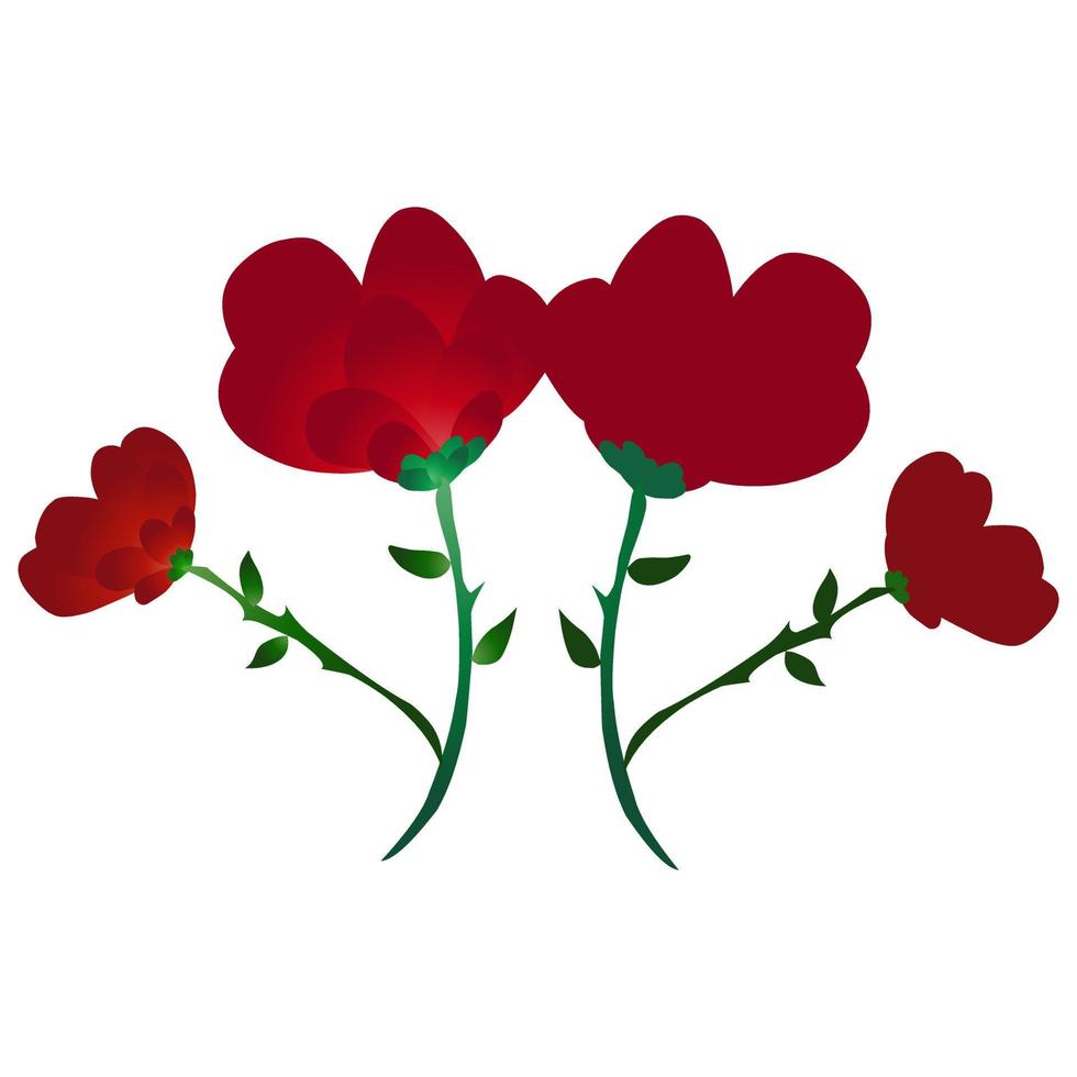 Red rose vector design suitable for stickers, logos, and others