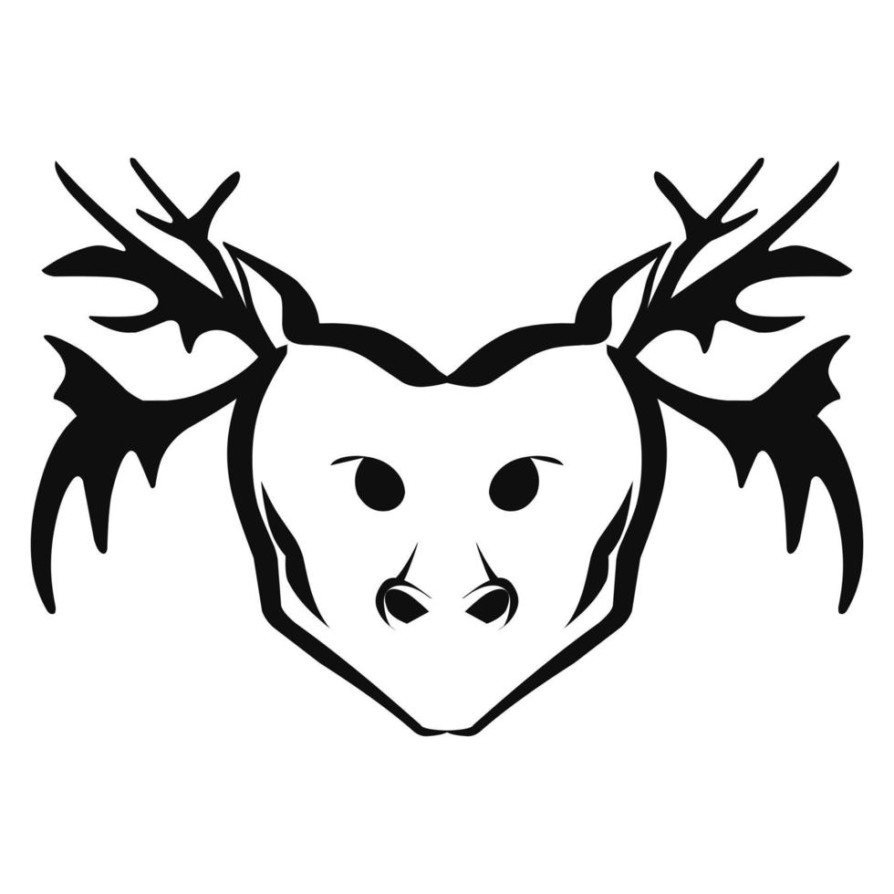 Deer head tattoo vector design suitable for stickers, logos, and others