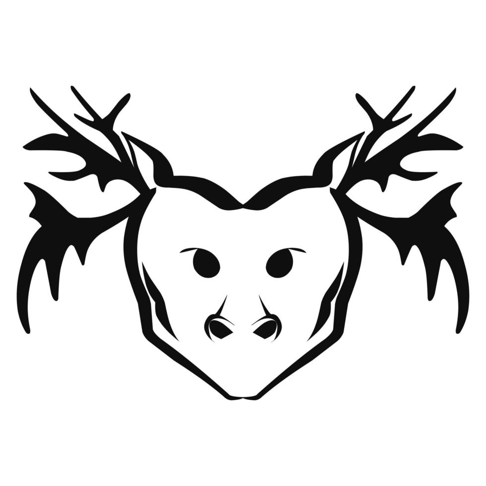 Deer head tattoo vector design suitable for stickers, logos, and others