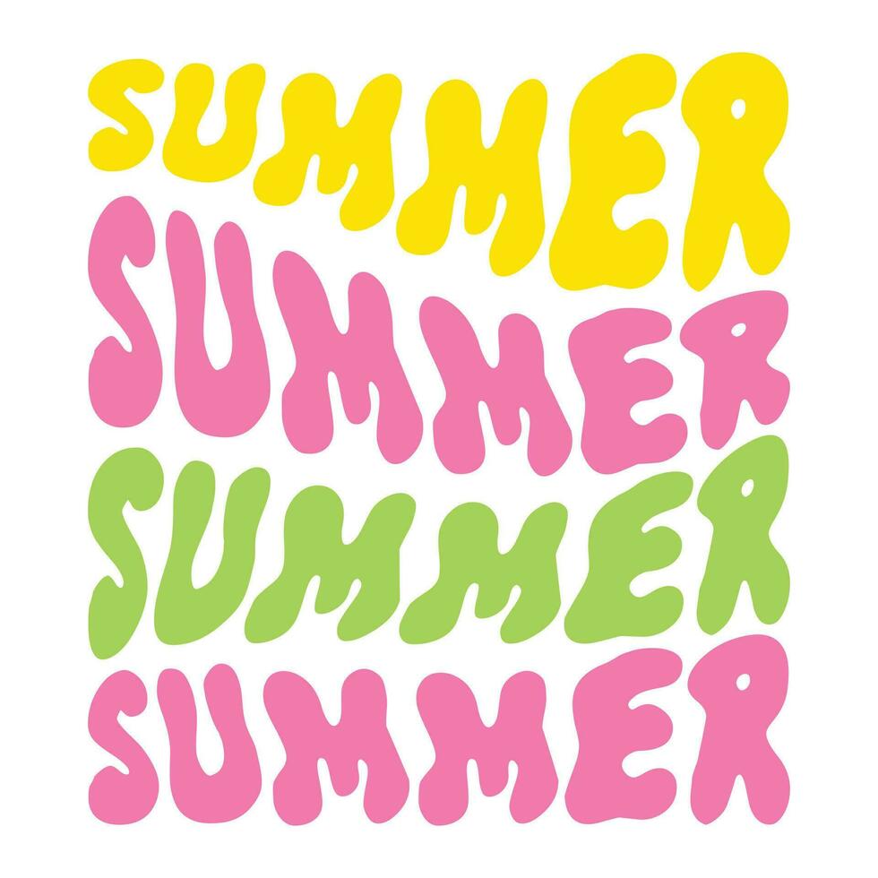 New wavy style colorful summer svg cut file vector