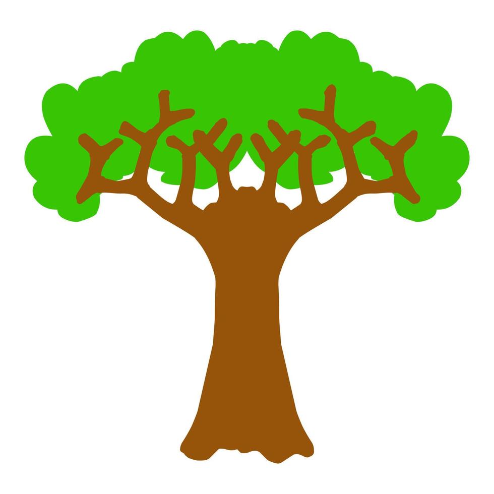 diseño de vector de imagen de árbol verde con tronco marrón adecuado para logotipos, pegatinas y más