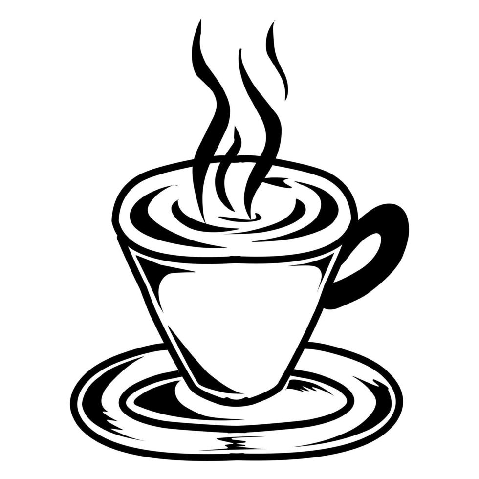 diseño de vector de imagen de taza de café adecuado para logotipos, pegatinas y más