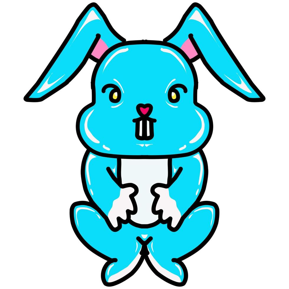 Light blue rabbit vector design suitable for stickers, logos, and others