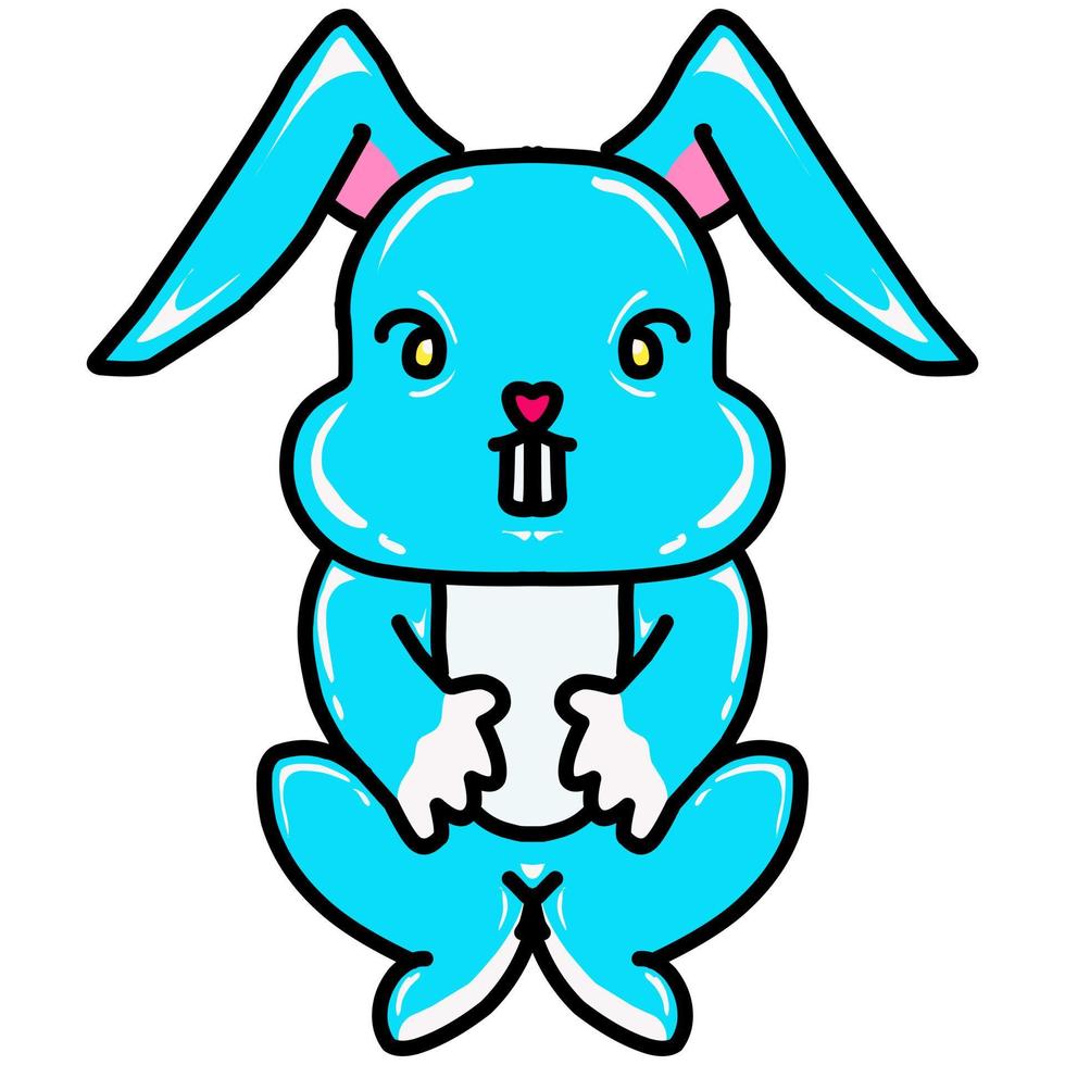 Light blue rabbit vector design suitable for stickers, logos, and others