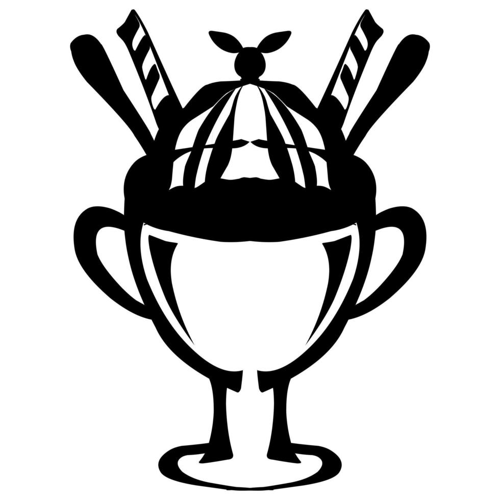 Vector design of a glass of ice cream suitable for logos, stickers and others