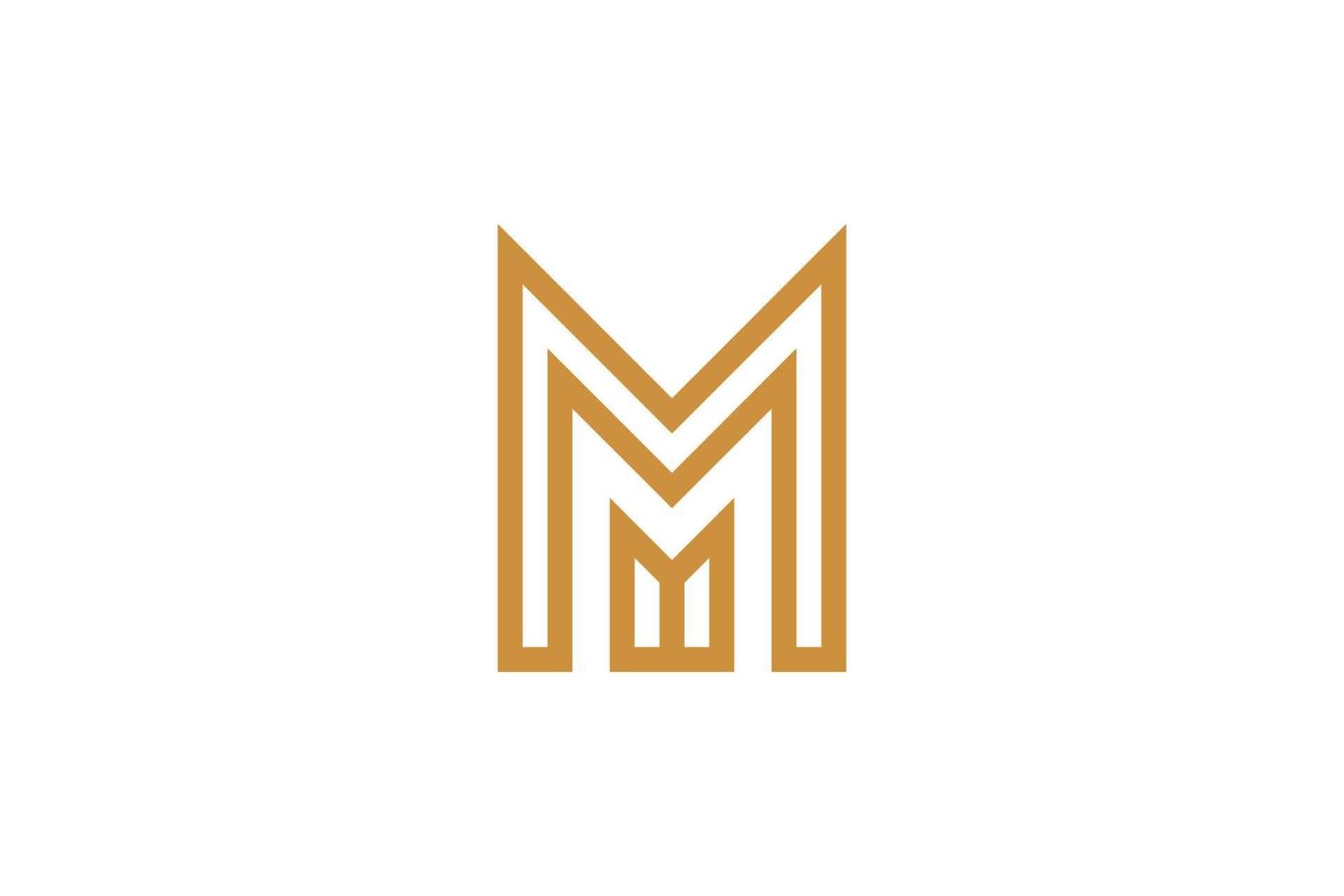 Abstract Initial Letter M Monoline Logo vector