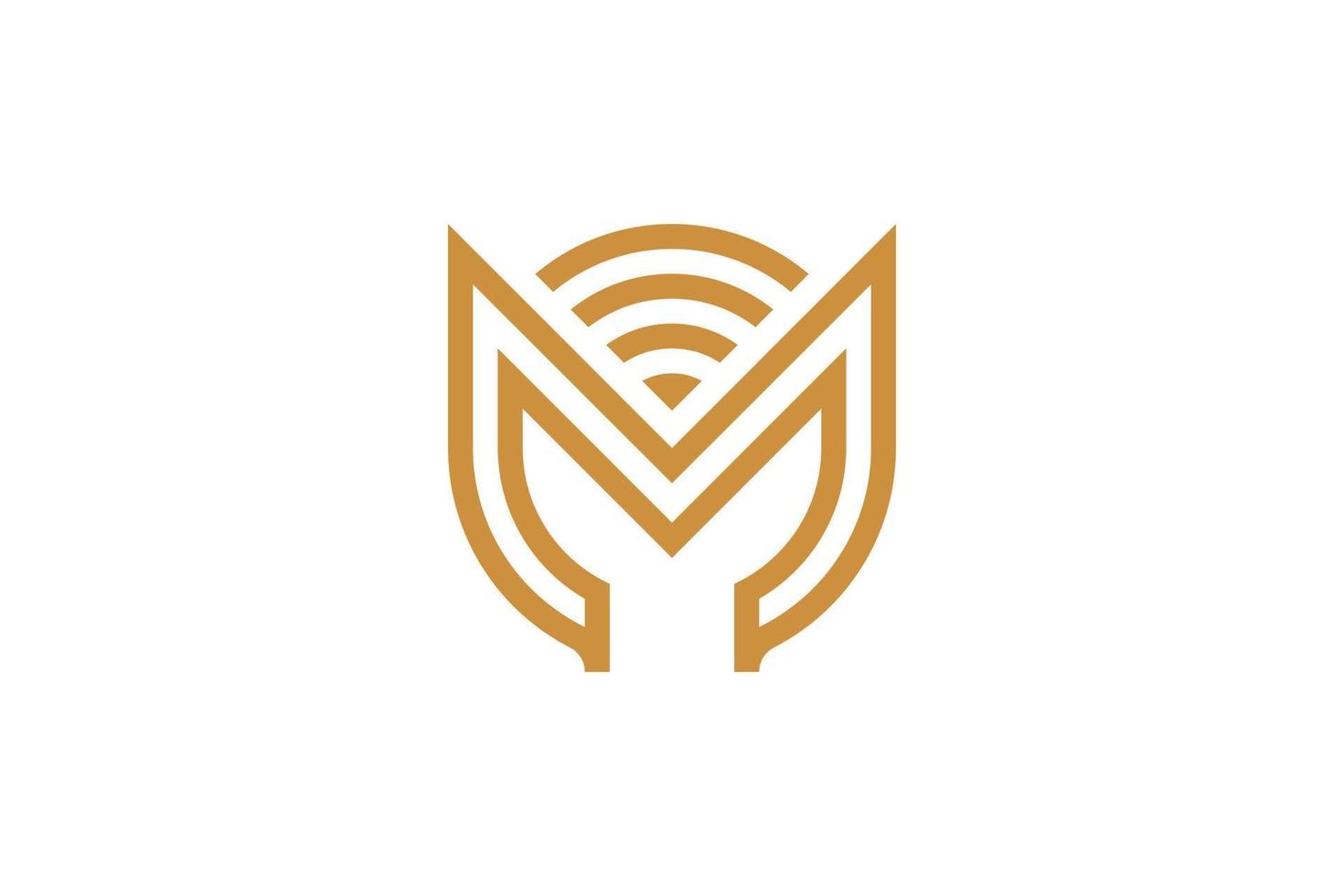 Abstract Initial Letter M Monoline Logo vector