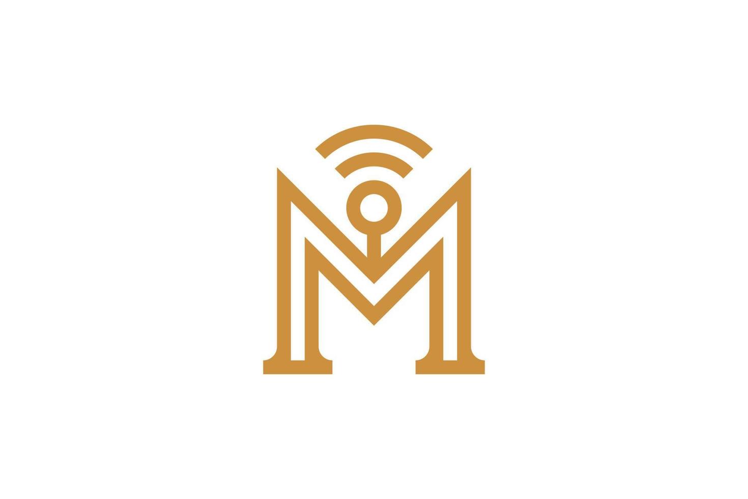 Abstract Initial Letter M Monoline Logo vector