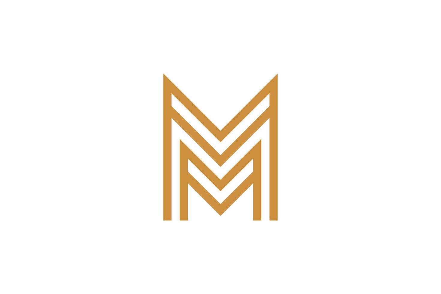 Abstract Initial Letter M Monoline Logo vector