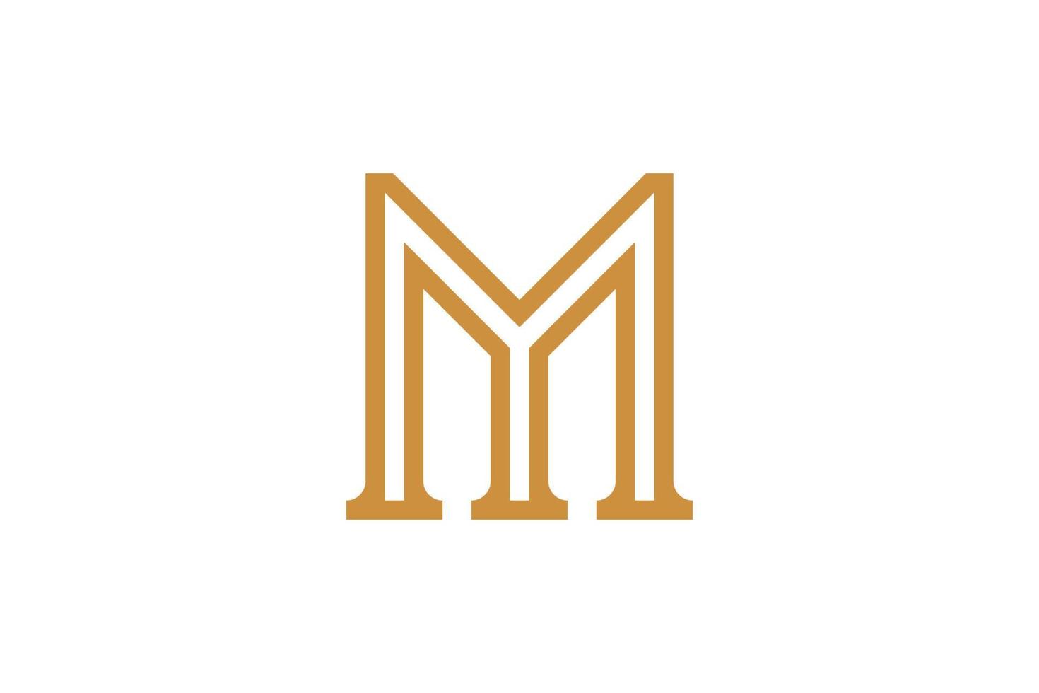 Abstract Initial Letter M Monoline Logo vector