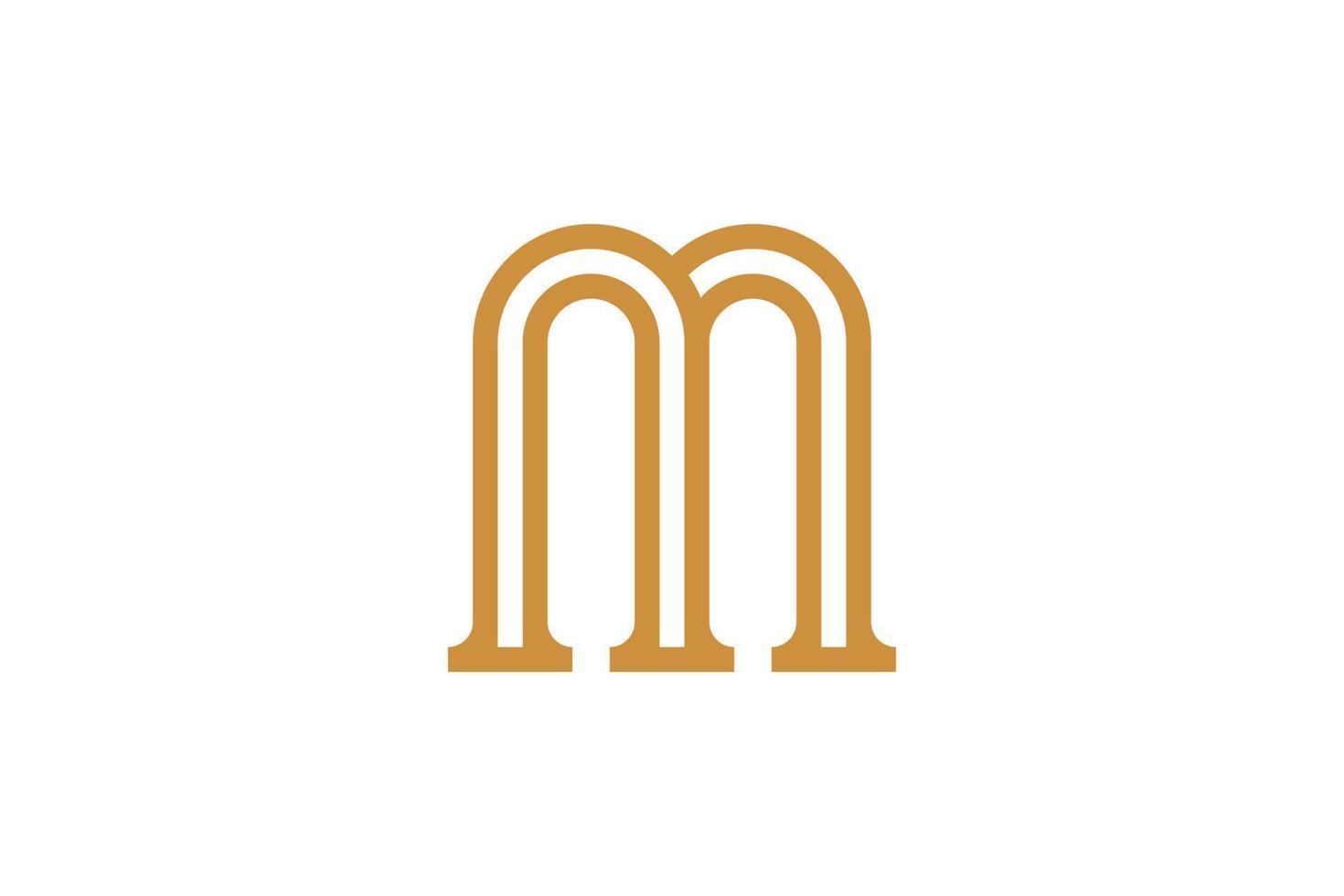 Abstract Initial Letter M Monoline Logo vector