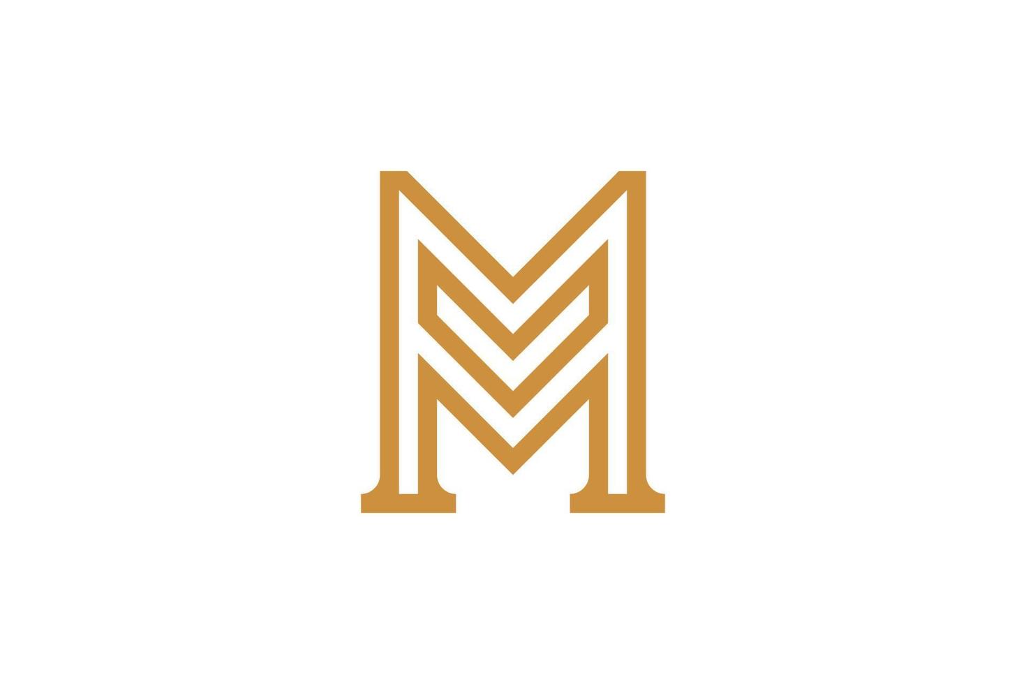 Abstract Initial Letter M Monoline Logo vector