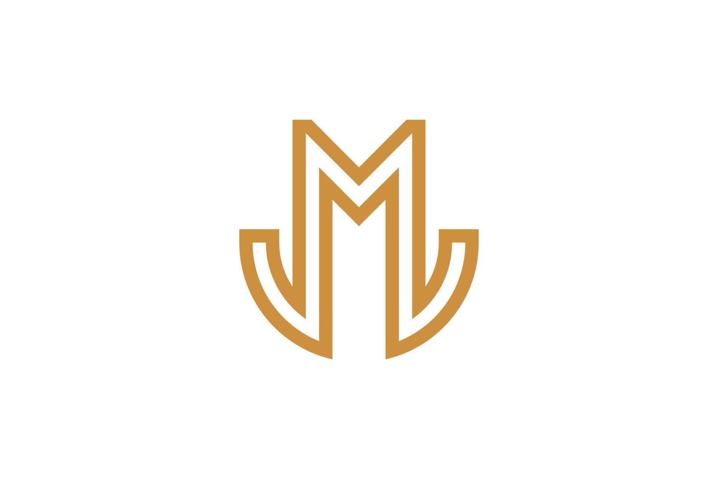 Abstract Initial Letter M Monoline Logo vector